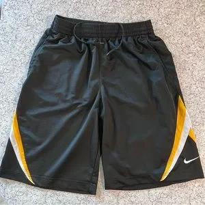 Nike Shorts Nike Mens Vintage Black Gold White Basketball